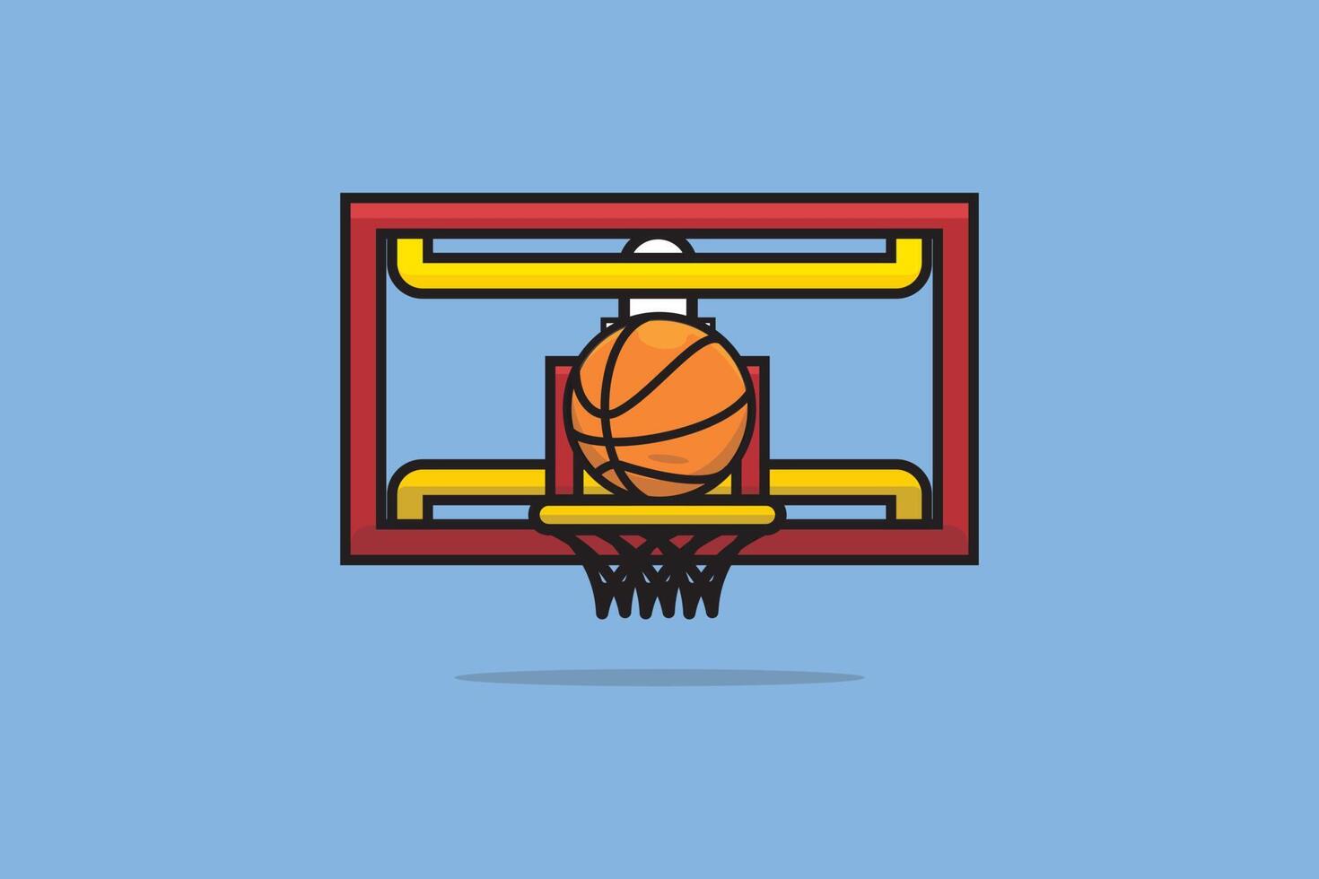 cesta de basquete e ilustração vetorial de bola. conceito de ícone